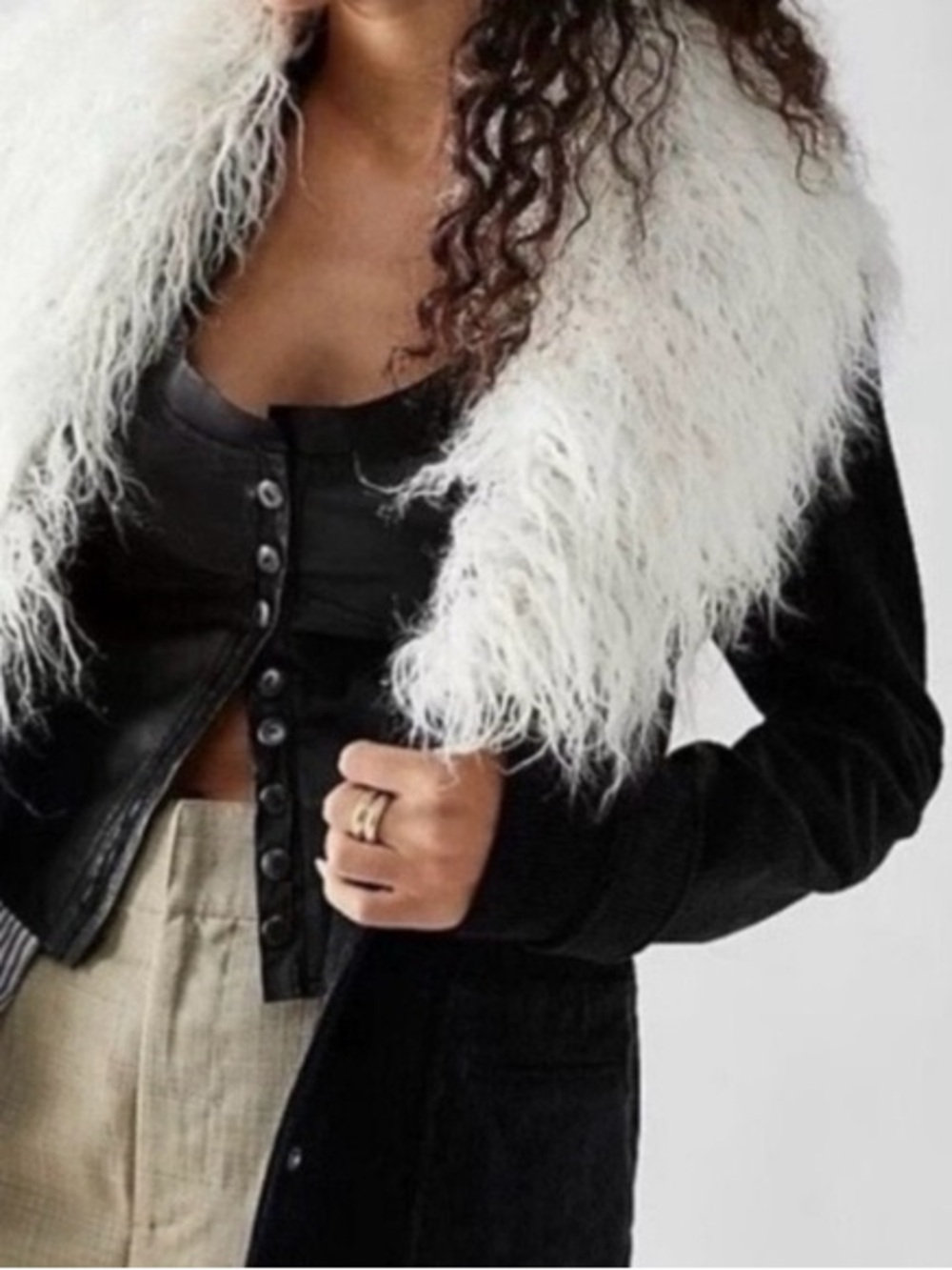 Free People Lady Lane Faux Fur Cordoroy Jacket.